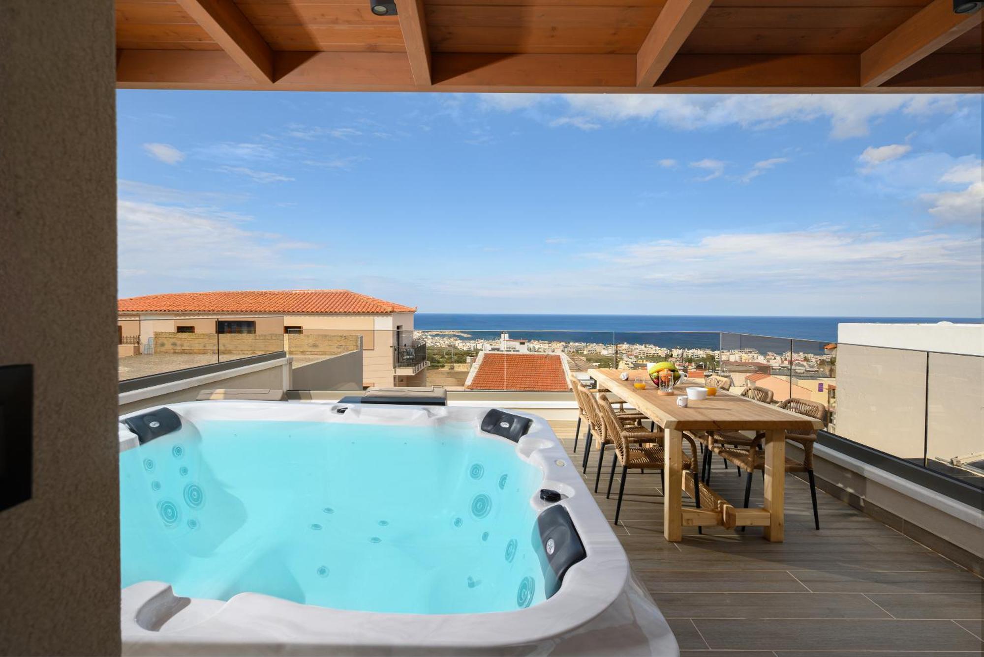 Villa Nicole - Private Pool & Rooftop Jacuzzi Limenas Chersonisou Exterior foto